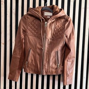 Michale Kors leather moto jacket size PS